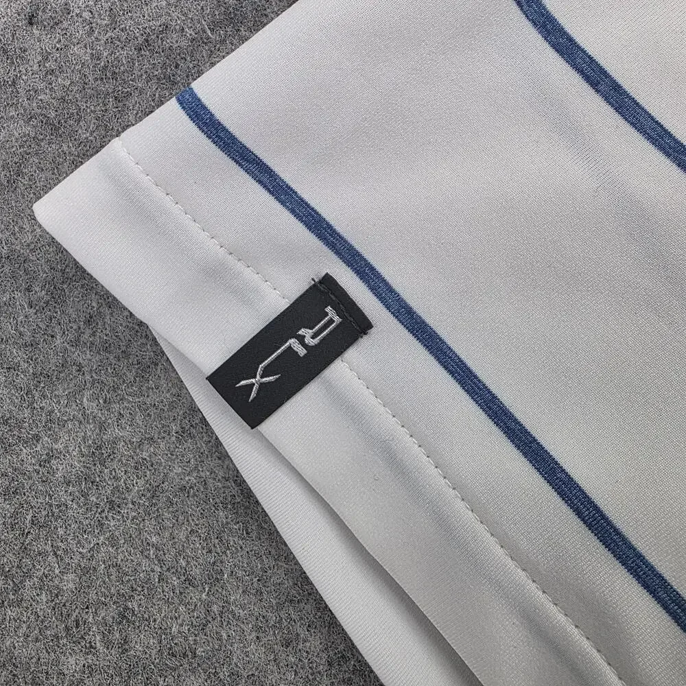 RLX Ralph Lauren Shirt Mens XL White Blue Stripe Loch Lloyd Golf Polo